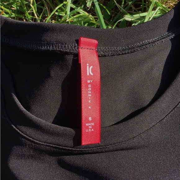 IC COLLECTION by Connie K Black Ity Mesh Dress Stretchy Classic Minimalist Sz S - Picture 4 of 6